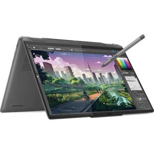 Ноутбук Lenovo Yoga 7 2-in-1 14AHP9, 14" (1920x1200) OLED/AMD Ryzen 7 8840HS/16 ГБ LPDDR5X/1024 ГБ SSD/AMD Radeon Graphics/Windows 11 Home, Серый (83DK006PRK)