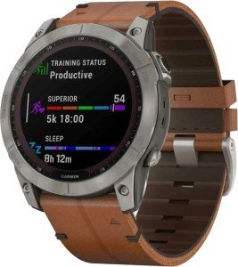 Garmin Fenix 7X Sapphire Solar Leather (Цвет: Black Brown)