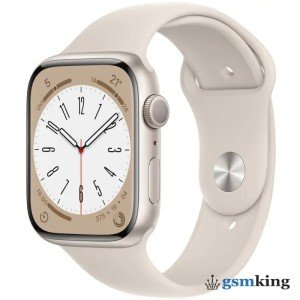 Apple Watch Series 8 GPS 45mm Starlight Aluminium Case with Starlight Sport Band Apple Watch Series 8 GPS 45mm Starlight Aluminium Case with Starlight Sport Band