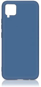 Силиконовый чехол с микрофиброй DF для Samsung Galaxy A12/M12 (SM-A125/SM-M127) Синий