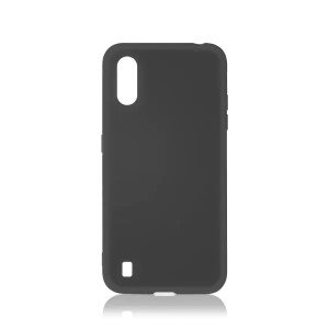 Силиконовый чехол DF с микрофиброй для Samsung Galaxy A02 (SM-A022) Черный