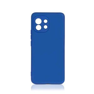Силиконовый чехол DF с микрофиброй для Xiaomi Mi 11 Синий Силиконовый чехол DF с микрофиброй для Xiaomi Mi 11 Синий