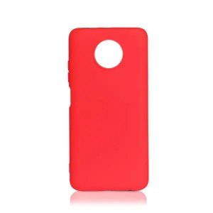 Силиконовый чехол DF с микрофиброй для Xiaomi Redmi Note 9T Красный Силиконовый чехол DF с микрофиброй для Xiaomi Redmi Note 9T Красный