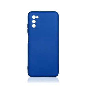 Силиконовый чехол с микрофиброй DF для Samsung Galaxy A03s (SM-A037) Blue