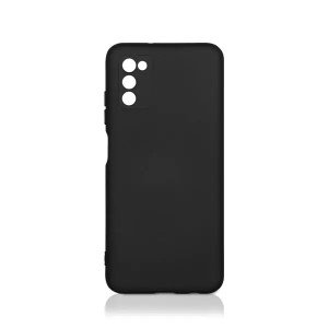 Силиконовый чехол с микрофиброй DF для Samsung Galaxy A03s (SM-A037) Black