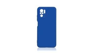 Силиконовый чехол DF с микрофиброй для Xiaomi Redmi Note 10/10S Blue