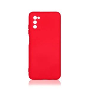 Силиконовый чехол с микрофиброй DF для Samsung Galaxy A03s (SM-A037) Red
