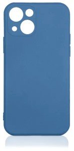 Силиконовый чехол с микрофиброй DF для iPhone 13 mini Синий