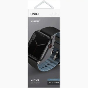 Ремешок Uniq Linus Airsoft Silicone 45mm Apple Watch Black (45MM-LINUSBLK)