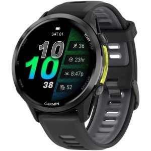 Умные часы Garmin Forerunner 970, 47 мм, Carbon Grey DLC Titanium Black / Translucent Whitestone (010-02969-10)