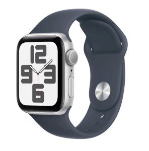 Часы Apple Watch SE 2024 GPS 44mm Silver Aluminum Case with Sport Band Blue (серебристый/синий) S/M 130–180 mm Часы Apple Watch SE 2024 GPS 44mm Silver Aluminum Case with Sport Band Blue (серебристый/синий) S/M 130–180 mm