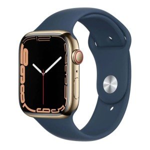 Apple Watch Series 7 GPS + Cellular 45mm Stainless Steel Case with Abyss Blue Sport Band MN9M3 (gold / золотистый) Apple Watch Series 7 GPS + Cellular 45mm Stainless Steel Case with Abyss Blue Sport Band MN9M3 (gold / золотистый)
