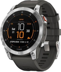 Умные часы Garmin EPIX (Gen 2) серый стальной с черным ремешком Умные часы Garmin EPIX (Gen 2) серый стальной с черным ремешком