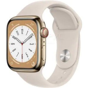 Apple Watch Series 8 GPS + Cellular 45mm Gold Stainless Steel Case with Starlight Sport band (золотой/бежевый) Apple Watch Series 8 GPS + Cellular 45mm Gold Stainless Steel Case with Starlight Sport band (золотой/бежевый)