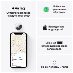 Трекер Apple AirTag белый/серебристый 4 шт. (MX542)