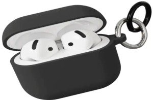 Силиконовый чехол VLP для AirPods 4 карабин, чёрный (Black) Силиконовый чехол VLP для AirPods 4 карабин, чёрный (Black)