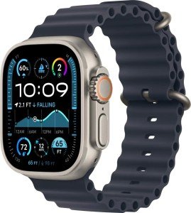 Apple Watch Ultra 2 (2024) 49mm Natural Titanium Case with Navy Ocean Band Apple Watch Ultra 2 (2024) 49mm Natural Titanium Case with Navy Ocean Band