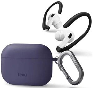 Чехол с карабином Uniq NEXO Liquid silicone + Sports ear hooks для AirPods Pro 2, фиолетовый (AIRPODSPRO2-NEXOPUR) Чехол с карабином Uniq NEXO Liquid silicone + Sports ear hooks для AirPods Pro 2, фиолетовый (AIRPODSPRO2-NEXOPUR)