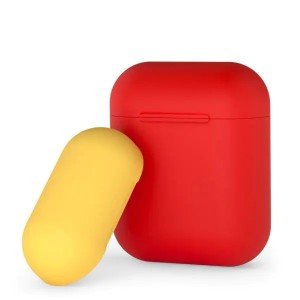 Силиконовый чехол Deppa для AirPods двухцветный (Красный/Желтый) арт.47016 Силиконовый чехол Deppa для AirPods двухцветный (Красный/Желтый) арт.47016