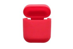 Силиконовый чехол для Apple AirPods с окошком с ремешком Red Силиконовый чехол для Apple AirPods с окошком с ремешком Red