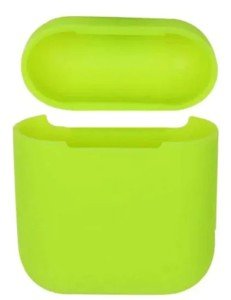 Силиконовый чехол для Apple AirPods с окошком с ремешком Green Силиконовый чехол для Apple AirPods с окошком с ремешком Green