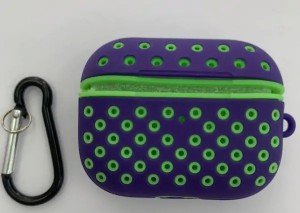Силиконовый чехол для Apple AirPods Pro Violet-Green с перфорацией Силиконовый чехол для Apple AirPods Pro Violet-Green с перфорацией