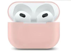 Силиконовый чехол для Apple AirPods 4 с карабином Pink Sand