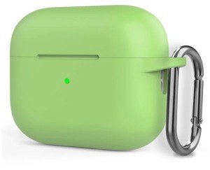Силиконовый чехол для Apple AirPods 4 с карабином Light Green Силиконовый чехол для Apple AirPods 4 с карабином Light Green