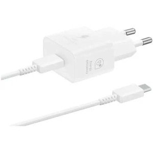 Сетевое зарядное устройство Samsung 25W Type-C с кабелем, белый (EP-T2510NWEGEU)