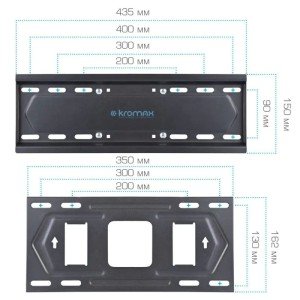 Кронштейн для телевизора Kromax PIXIS-L-2 черный 26"-55" макс.50кг настенный поворот и наклон