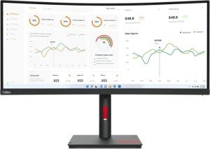 Монитор Lenovo 34" ThinkVision T34w-30 QHD IPS LED черный 63D4GAT1UK