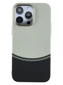 Чехол карбоновый LuxoLife для iPhone 15 Pro (Серо-черный) Чехол карбоновый LuxoLife для iPhone 15 Pro (Серо-черный)