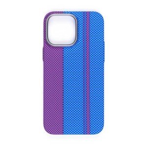 Чехол карбоновый LuxoLife для iPhone 15 Pro (Сине-фиолетовый) Чехол карбоновый LuxoLife для iPhone 15 Pro (Сине-фиолетовый)