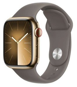 Умные часы Apple Watch Series 9 45 мм, M/L, Gold Stainless Steel Case with Sport Band Clay Умные часы Apple Watch Series 9 45 мм, M/L, Gold Stainless Steel Case with Sport Band Clay