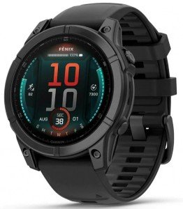 Умные часы Garmin Fenix E, 47 mm, AMOLED, Slate Gray/Black, серый/черный