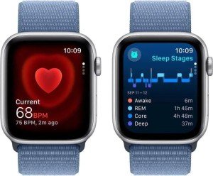 Умные часы Apple Watch Series 9 GPS 45mm Aluminium Silver Case with Storm Blue Loop Band Умные часы Apple Watch Series 9 GPS 45mm Aluminium Silver Case with Storm Blue Loop Band