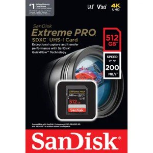 Карта памяти SanDisk SDXC 512GB Extreme Pro UHS-I V30 U3 200/140 MB/s