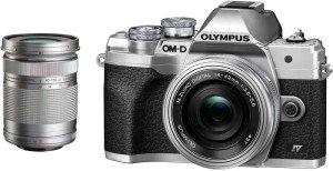 Фотоаппарат Olympus OM-D E-M10 Mark IV Pancake Double Zoom Kit с объективами 14-42 EZ и 40-150mm серебристый