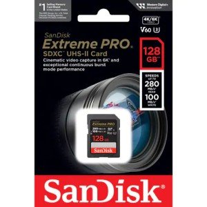 Карта памяти SanDisk SDXC 128GB Extreme PRO UHS-II V60 280/100MB/s