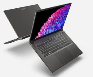 Ноутбук ACER Swift X 14 SFX14-72G-76LG / 14,5" WQXGA+ 2880x1800 Glare OLED 120Hz 400 nit/ Intel Core Ultra 7 155H/ 16 Gb DDR5/ 1 Tb SSD/ GeForce RTX 4060 8Gb/ Windows 11 Home серый