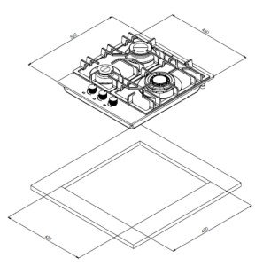 Газовая варочная поверхность HG 430 WGV WEISSGAUFF