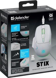 Мышь беспроводная STIX GM-009 белая 52009 DEFENDER