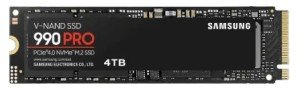Накопитель SSD M.2 Samsung 990 Pro, 4 Тб, MZV9P4T0BW, черный