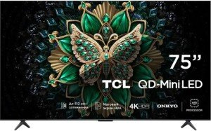 Телевизор TCL 75" (190 см) 75C6K черный Телевизор TCL 75" (190 см) 75C6K черный