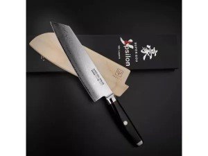 Профессиональный поварской кухонный нож, Kiritsuke 20 см, серия "Ypsilon" (193 слоя) дамасская сталь