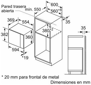Микроволновая печь встраиваемая Bosch BEL554MB0, черный