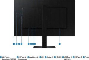 Монитор Samsung 27" S27D804UAI, 16:9, IPS, UHD, 5ms, 350cd, 60Hz, HDMI, DP, USB, USB-C, LAN, HAS
