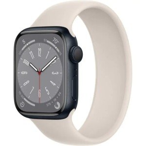 Часы Apple Watch Series 8 45mm Aluminium Case with Sport Band MNUQ3, Starlight M-L