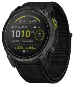 Умные часы Garmin Enduro 3, с черным титановым безелем DLC, черным нейлоновым ремешком UltraFit (010-02751-01) Умные часы Garmin Enduro 3, с черным титановым безелем DLC, черным нейлоновым ремешком UltraFit (010-02751-01)