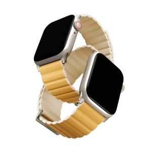 Ремень для Apple Watch Uniq Revix Premium Edition Reversible Magnetic 44/45/46/49mm Canary Yellow/Ivory Ремень для Apple Watch Uniq Revix Premium Edition Reversible Magnetic 44/45/46/49mm Canary Yellow/Ivory